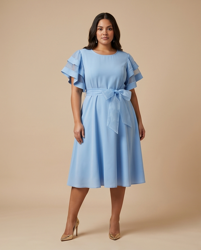 Robe fluide bleu ciel