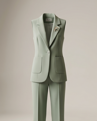 Veste sans manches vert sauge