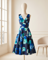 Robe à fleurs en soie sauvage
