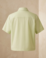 Chemise courte vert sauge