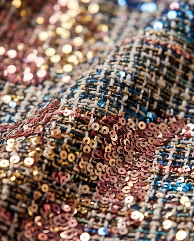 Robe tweed à sequins