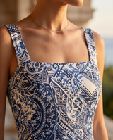 BLUE PATTERNED INÈS DRESS