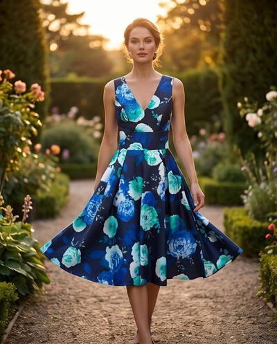 Robe à fleurs en soie sauvage