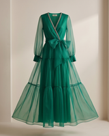 Robe vaporeuse verte émeraude