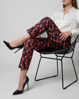 Pantalon en soie motifs géométriques