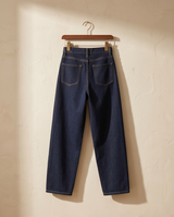 Jeans taille haute ballon brut
