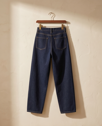 Jeans taille haute ballon brut