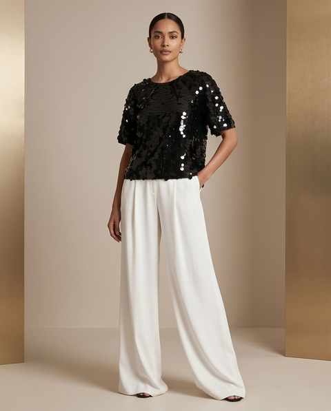 Blouse de sequins noir