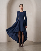 Midnight blue asymmetrical dress 
