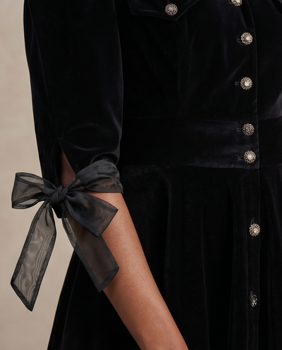 Black cotton velvet dress
