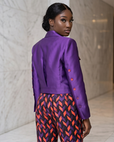 Ensemble soie sauvage/jacquard