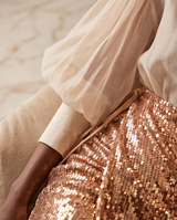 Jupe portefeuille ajustable à sequins