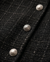Jupe droite en tweed noir longueur genoux
