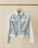Veste en jean bicolore