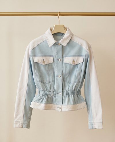 Veste en jean bicolore