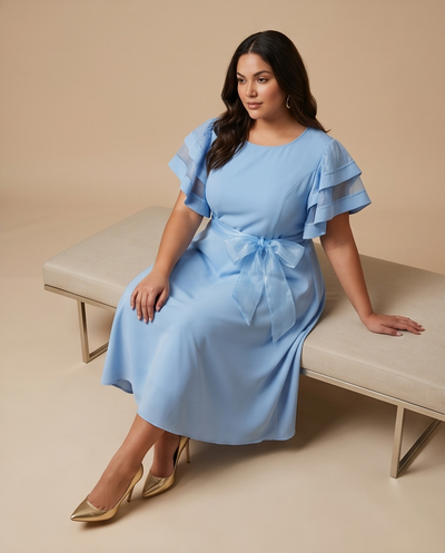 Robe fluide bleu ciel