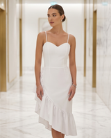 Asymmetric poplin dress in 