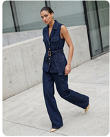 Ensemble gilet sans manches denim