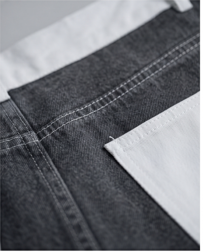 Jeans gris et blanc
