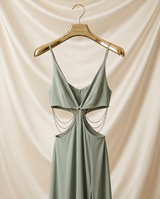 Robe en jersey vert sauge