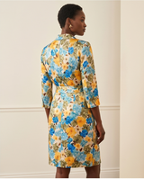 Robe porte feuille en lin fleuri