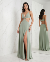 Robe en jersey vert sauge