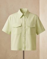Chemise courte vert sauge