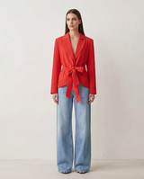 Veste corail avec ceinture