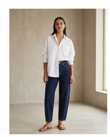 Jeans taille haute ballon brut