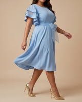 Robe fluide bleu ciel