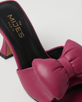 Mules fuchsia à nœud