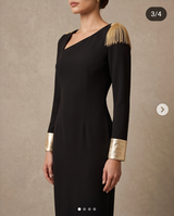 Robe fourreau noire et dorée