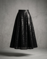 Jupe noir a sequins brodé