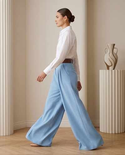 Pantalon palazzo bleu