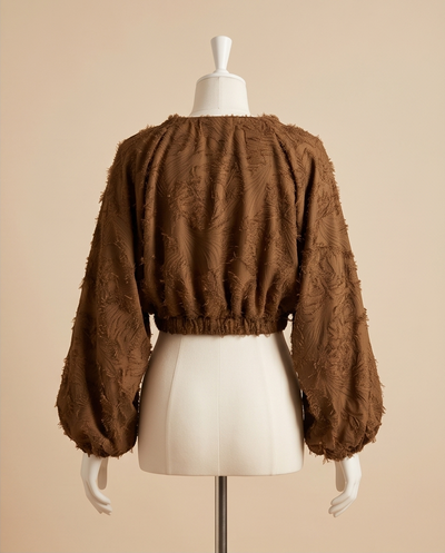 Crop top manches bouffantes