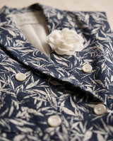 Veste sans manches botanique bleu