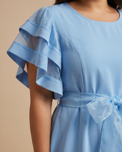 Robe fluide bleu ciel