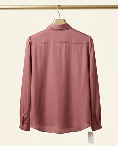 Chemise col lavallière bordeaux clair