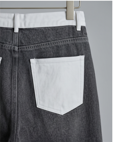 Jeans gris et blanc