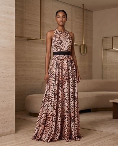 Robe léopard rose