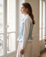 Veste en jean bicolore