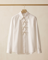 Chemise blanche en popeline avec noeud