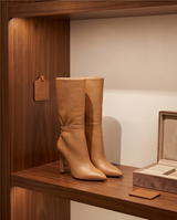 Bottines en cuir d'agneau camel