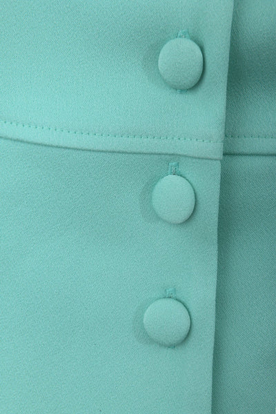 Blouse vert d’eau col carré