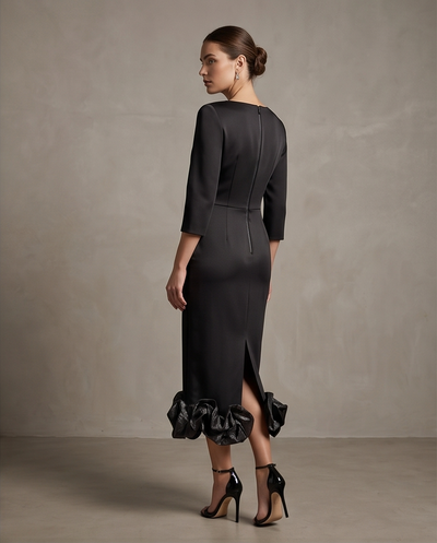 Robe fourreau froufrou