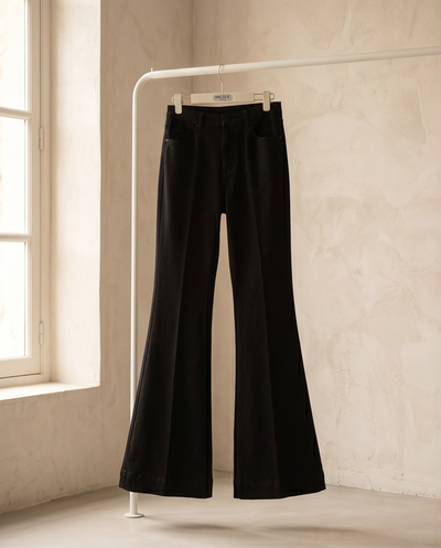 Jeans taille haute flare noir