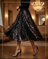 Jupe noir a sequins brodé