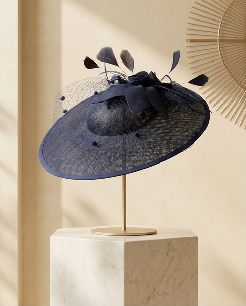 Chapeau bleu plume