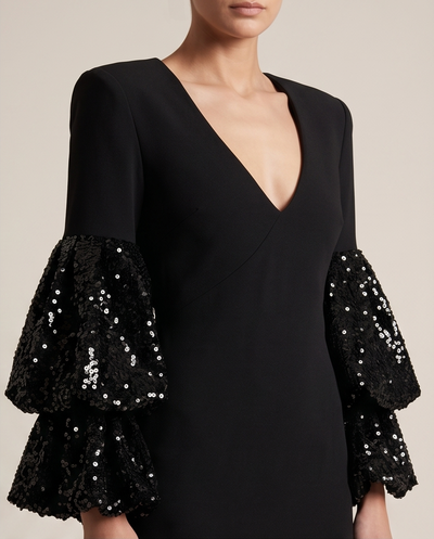 Robe longue Manches sequins