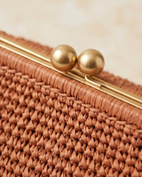 Pochette tressée tabac